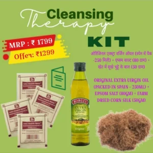 Cleansing Therapy Detox Kit for Liver & Kidney – Olive Oil, Epsom Salt & Organic Corn Silk Complete Home Detox Package
