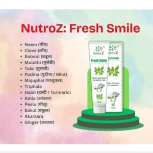 NutroZ Fresh Smile Herbal Toothpaste – Ayurvedic Oral Care for Strong Teeth, Healthy Gums & Fresh Breath (100g)