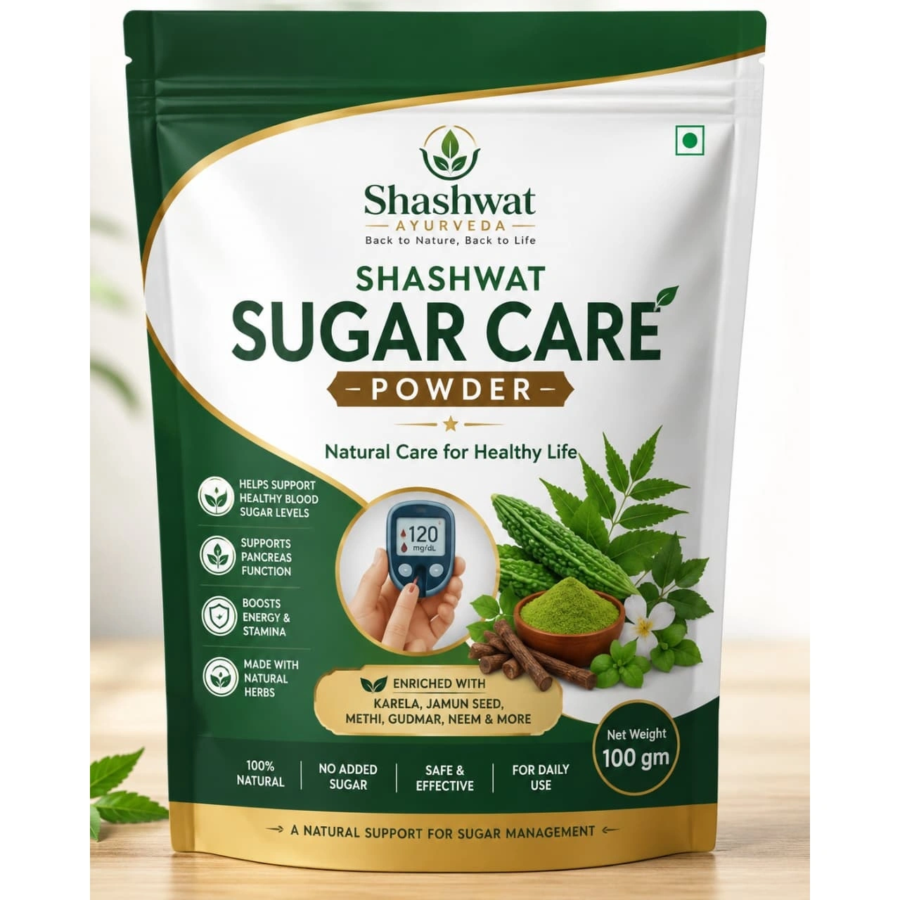 Ayurvedic Herbal Ayurvedic Herbal Powder for Healthy Blood Sugar Support | Natural Diabetes Care Supplement - Image 1