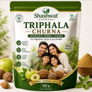 Shashwat Triphala Churna – Ayurvedic Herbal Churna for Digestion, Detox & Gut Health